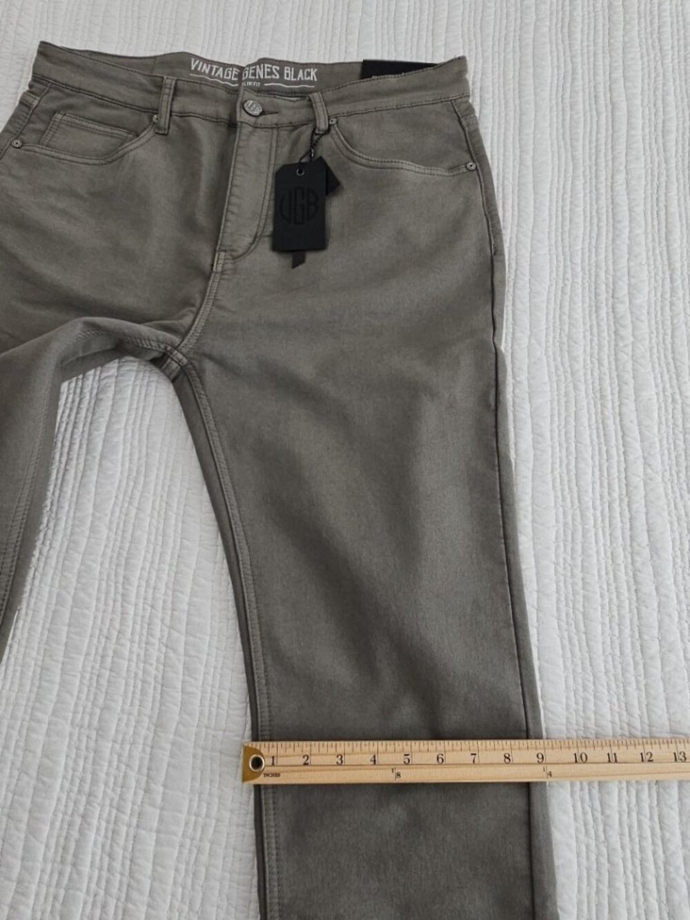 Vintage Genes Black Jeans Men's 36x30 Gray French Terry Denim Stretch NWT NEW - Picture 13 of 16
